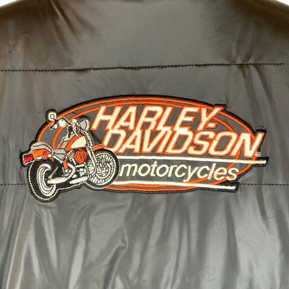 Harley-Davidson Womens Reversible Insulated Vest Size M Gray/Black Embroidered - Picture 7 of 10